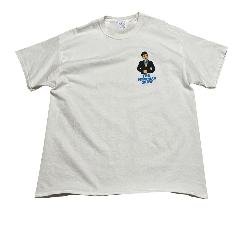 The Drewman Show Men's Graphic Promo T Shirt White Size XL 23 x 29.5